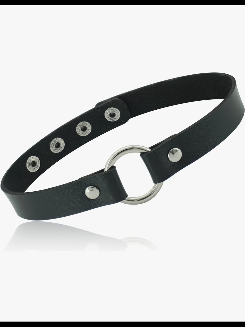 Black O-Ring Choker Goth Punk Alternative Faux Leather Necklace